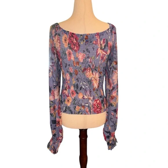 Anthropologie Ruched Bodice Floral Top - Picture 2 of 5